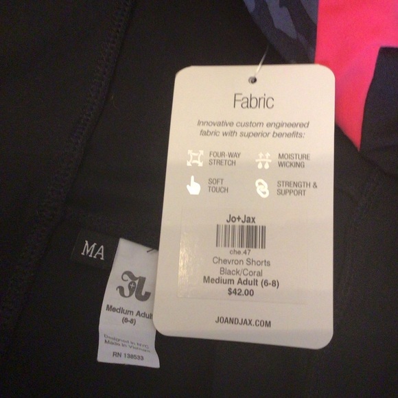 Jo+Jax Dancewear Womens Black/Coral Chevron Shortie Booty Dance Shorts Size Med - Picture 9 of 11